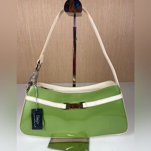 💐 Beijo Green Patent Y2K Shoulder Bag Convertible Crossbody Clutch